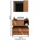 Ver imagem 3 de Armário de Banheiro com Cuba 1 Porta 2 Gavetas Amêndoa Bn3616 - Tecno Mobili