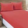 Kit Edredom com Lençol Basic Preto/Vermelho Solteiro Dupla Face 03 Peças - Malha 100% Algodão - 4