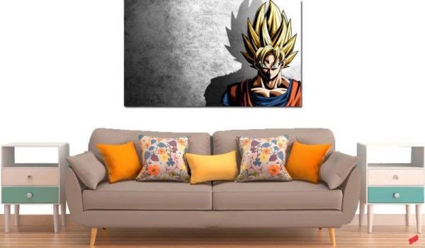 Quadro Decorativo Dragon Ball Z Goku Super Sayajin 1 peça m16