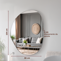 Espelho 4mm Decorativo Orgânico 104,0 X 80,0cm - 2