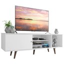 Ver imagem 2 de Rack Madesa Dubai para TV até 65 Polegadas com Pés Branco/Rustic 095Z Cor:Branco/Rustic