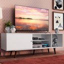 Ver imagem 1 de Rack Madesa Dubai para TV até 65 Polegadas com Pés Branco/Rustic 095Z Cor:Branco/Rustic