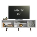 Ver imagem 4 de Rack Madesa Dubai para TV até 65 Polegadas com Pés Branco/Rustic 095Z Cor:Branco/Rustic