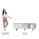 Ver imagem 6 de Rack Madesa Dubai para TV até 65 Polegadas com Pés Branco/Rustic 095Z Cor:Branco/Rustic