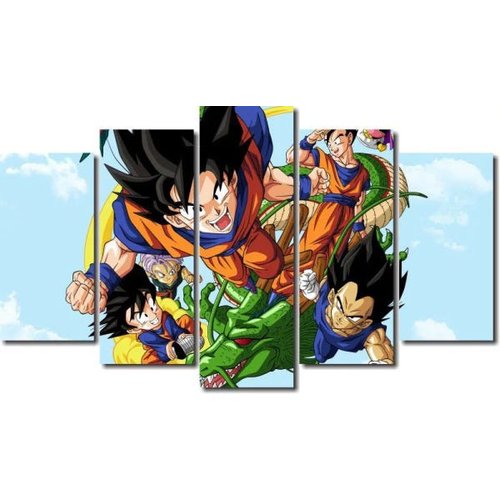 Quadro Decorativo Dragon Ball Z Goku Super Sayajin 5 Peças