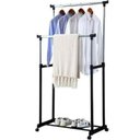 Ver imagem 3 de Arara Roupas Dupla Sapateira Cabideiro Inox Regulavel