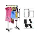 Ver imagem 5 de Arara Roupas Dupla Sapateira Cabideiro Inox Regulavel