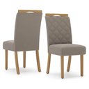 Ver imagem 2 de Mesa de Sala de Jantar Orus 4 Lugares Tampo MDF Cadeiras Bella Suede Amêndoa 120cm Móveis Henn