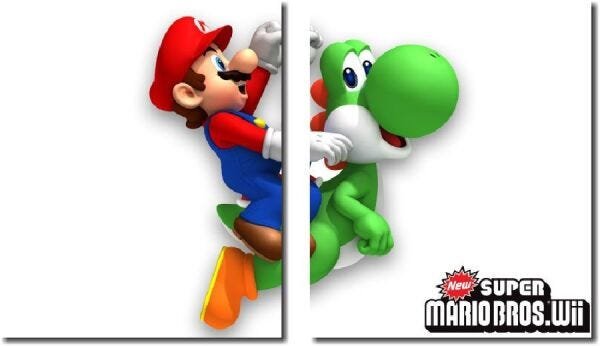 Quadro Decorativo Jogo Super Mario Yoshi 2 Peças M2 - 1
