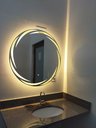 Ver imagem 4 de Espelho 4mm Led 3 cores 70cm Redondo Bivolt Decorativo Lavabo Closet Decoração Tecla Touch