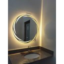 Ver imagem 3 de Espelho 4mm Led Quente 70cm Redondo Bivolt Decorativo Lavabo Closet Decoração Tecla Touch