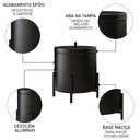 Ver imagem 3 de Kit para Banheiro 3 Peças Luxe em Aço D09 Preto - Mpozenato