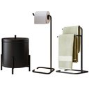 Ver imagem 1 de Kit para Banheiro 3 Peças Luxe em Aço D09 Preto - Mpozenato
