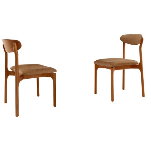 Conjunto com 2 Cadeiras Noronha em Madeira Maciça para Sala de Jantar Moderna Mobília