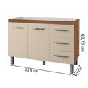 Ver imagem 5 de Balcao P/ Pia sem Tampo Bianca 120 Cm Savana Off White Mobbs