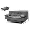 Ver imagem 2 de Sofá Cama 1,80m Flórida Suede Cinza Mirra Decor