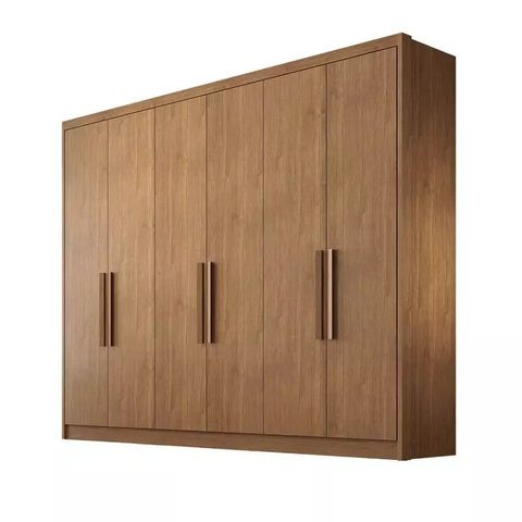 Guarda Roupa Casal Rizon 100% MDF 6 Portas 6 Gavetas Nh Rei de Casa Cumaru