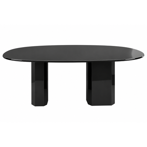 Mesa de Jantar Orgânica Cora 180x100cm Base Duplo Preto Laca Personal Art Design