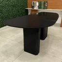 Ver imagem 3 de Mesa de Jantar Orgânica Cora 180x100cm Base Duplo Preto Laca Personal Art Design