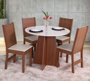 Ver imagem 1 de Mesa 4cad Elane 90x90 Naturalle/off White T.linho Beg Cod: 532.027