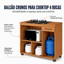 Ver mais imagens de Balcão para Cooktop 4 Bocas Tampo MDF 2 Portas 1 Gaveta com Nicho Micro-Ondas Cronos Espresso Móveis
