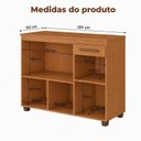 Ver imagem 5 de Balcão para Cooktop 4 Bocas Tampo MDF 2 Portas 1 Gaveta com Nicho Micro-Ondas Cronos Espresso Móveis