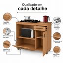 Ver imagem 7 de Balcão para Cooktop 4 Bocas Tampo MDF 2 Portas 1 Gaveta com Nicho Micro-Ondas Cronos Espresso Móveis