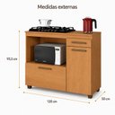 Ver imagem 3 de Balcão para Cooktop 4 Bocas Tampo MDF 2 Portas 1 Gaveta com Nicho Micro-Ondas Cronos Espresso Móveis