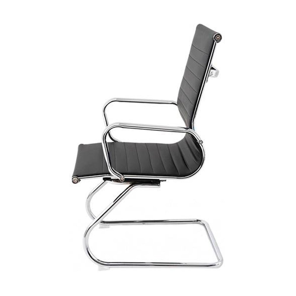 Cadeira Fixa Interlocutor Charles Eames Esteirinha 11a:preto - 3