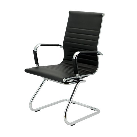 Cadeira Fixa Interlocutor Charles Eames Esteirinha 11a:preto