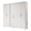Ver imagem 2 de Guarda Roupa Casal 6 Portas 3 Gavetas 100% MDF Select Branco