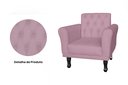 Ver imagem 4 de Kit 2 Poltronas Decorativa Classic Suede Rosê Pés Madeira Ms Decor