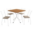 Ver imagem 1 de Conjunto de Mesa Completo com 4 Cadeiras Estofadas Cmc1010br Kappesberg Crome