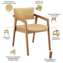 Ver imagem 6 de Cadeira para Sala de Jantar Estar Living Giorgia L02 Couríssimo Casco Fendi - Lyam Decor