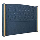 Ver imagem 2 de Cabeceira Estofada Solteiro 90 Cm Zirconio Veludo Azul Marinho