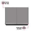 Ver imagem 5 de Armário Aéreo de Cozinha Lavanderia 02 Portas Eva Preto e Cinza 80 cm - D’Rossi