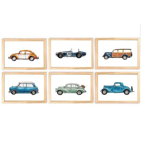 Kit Quadro Infantil Decoração Carrinhos Transporte Infantil Decorativo Quarto Criança Bebê Menino