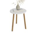 Ver imagem 2 de Mesa de Canto Redonda Apoio Pes Palito Sala Luxo - Branco