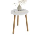 Ver imagem 1 de Mesa de Canto Redonda Apoio Pes Palito Sala Luxo - Branco