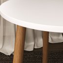 Ver imagem 4 de Mesa de Canto Redonda Apoio Pes Palito Sala Luxo - Branco