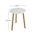 Ver imagem 2 de Mesa de Canto Redonda Apoio Pes Palito Sala Luxo - Branco
