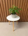 Ver imagem 3 de Mesa de Canto Redonda Apoio Pes Palito Sala Luxo - Branco
