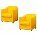 Ver imagem 1 de Kit 2 Poltronas Bia P/ Sala de Estar Consultório Clinica Hospital Recepção Suede Amarelo-Decor Elity