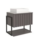 Ver imagem 1 de Gabinete de Banheiro Frise com Cuba 60cm Titanio - Mgm