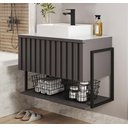 Ver imagem 2 de Gabinete de Banheiro Frise com Cuba 60cm Titanio - Mgm