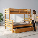 Ver imagem 4 de Treliche Casal Madeira Cama Auxiliar Solteiro Escada:Mel