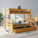 Ver imagem 2 de Treliche Casal Madeira Cama Auxiliar Solteiro Escada:Mel