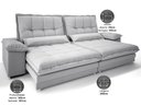 Ver imagem 3 de Sofá Bergamo 2,50m Retrátil e Reclinável Linho Soft Prata - Netsofas