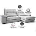 Ver imagem 6 de Sofá Bergamo 2,50m Retrátil e Reclinável Linho Soft Prata - Netsofas