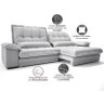 Sofá Bergamo 2,50m Retrátil e Reclinável Linho Soft Prata - Netsofas - 5